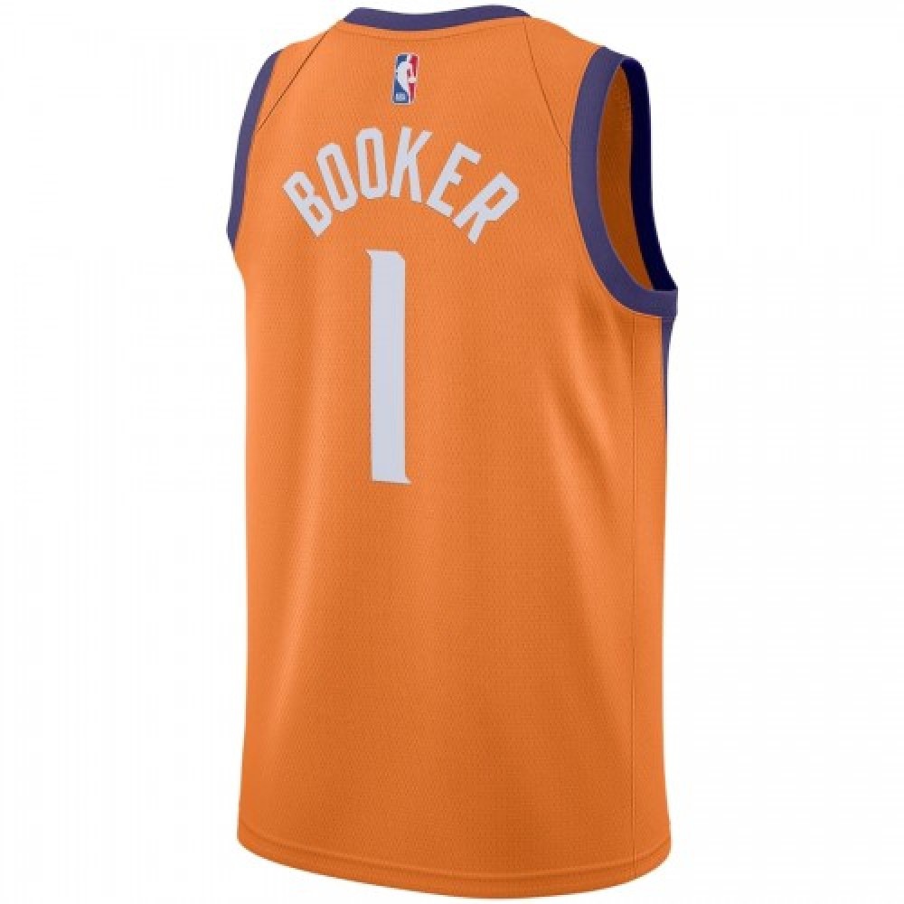 Men's Phoenix Suns Devin Booker #1 Jordan Orange 2020/21 Swingman Jersey - Statement Edition-Pro Kit Vault | Brand New 26/27 Sports Jerseys